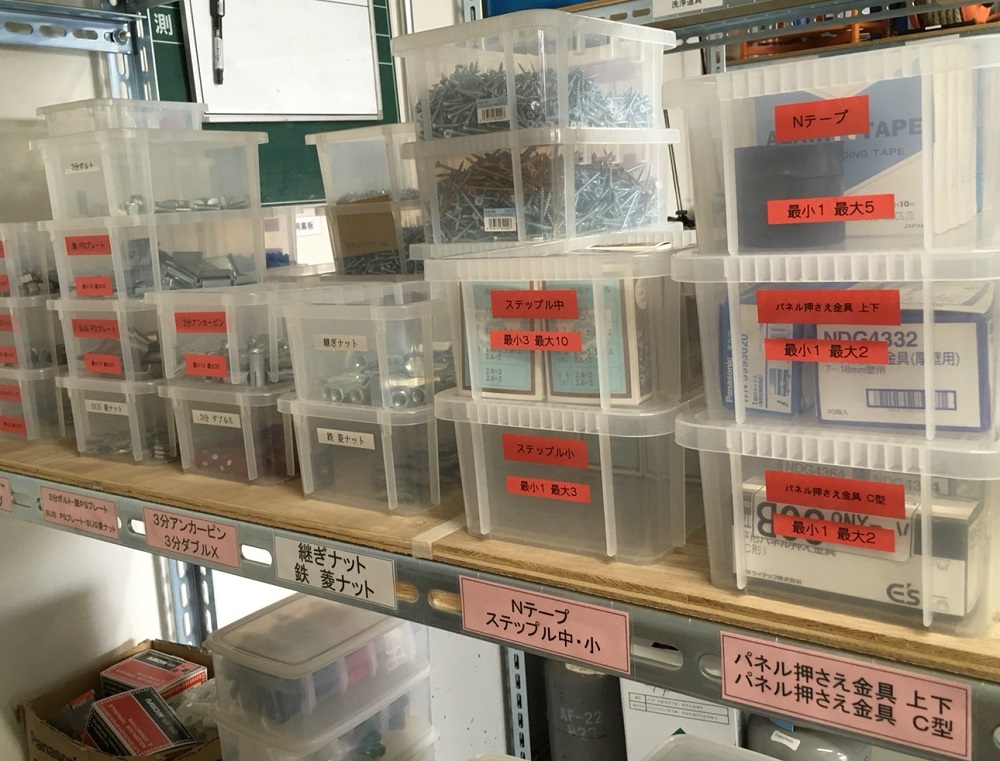 5S改善事例棚への定量表示
