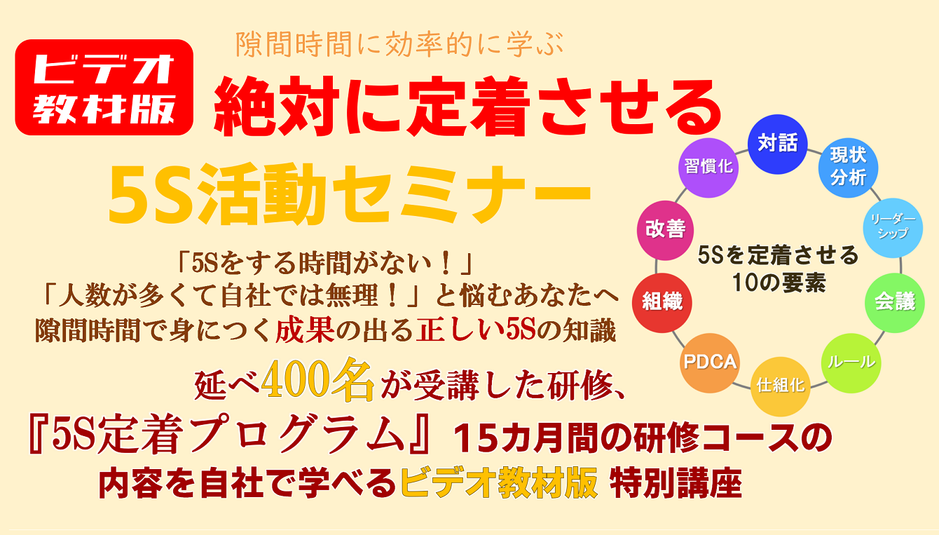 5s教育ビデオ 絶対に定着させる5s活動セミナー 成果の出る5s教材